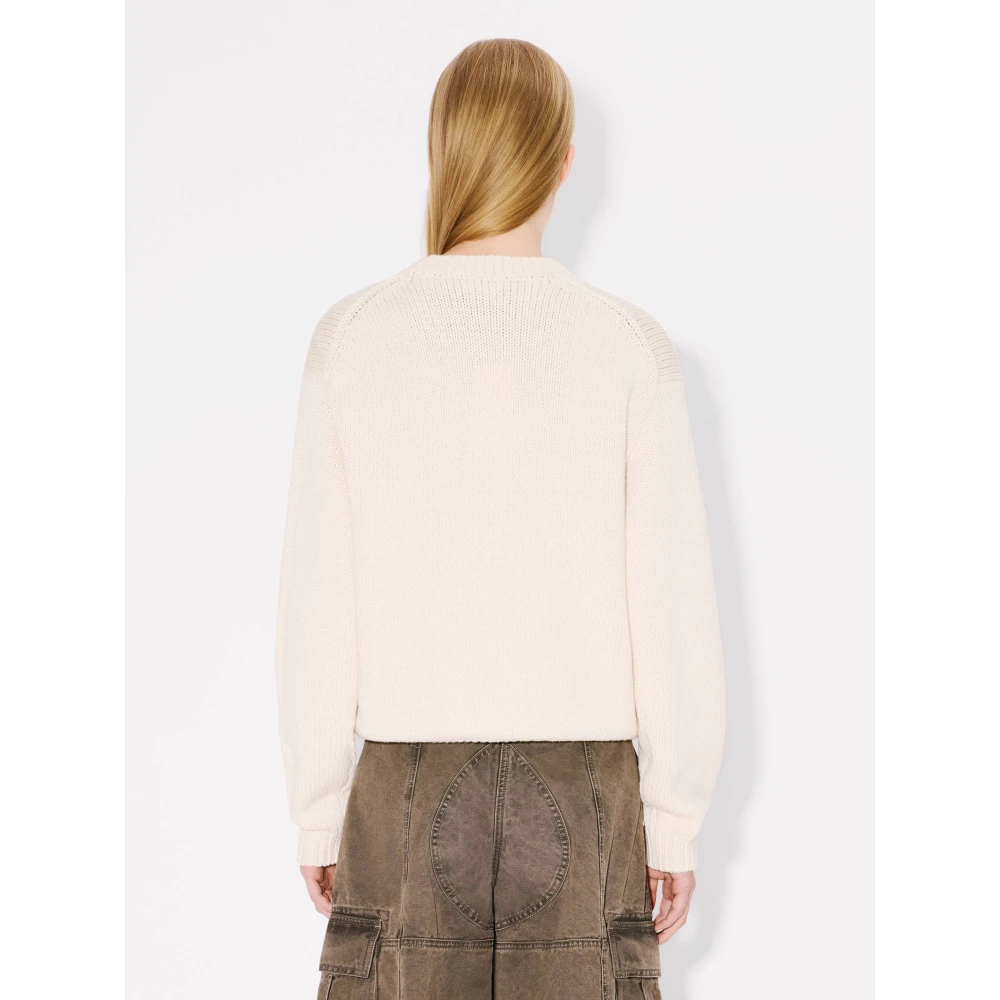 Kenzo Witte Sweater met Boke Bloemen White Dames
