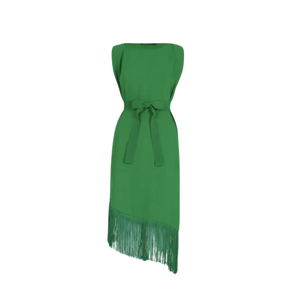 Carolina Herrera Asymmetrische franje midi-jurk Green Dames