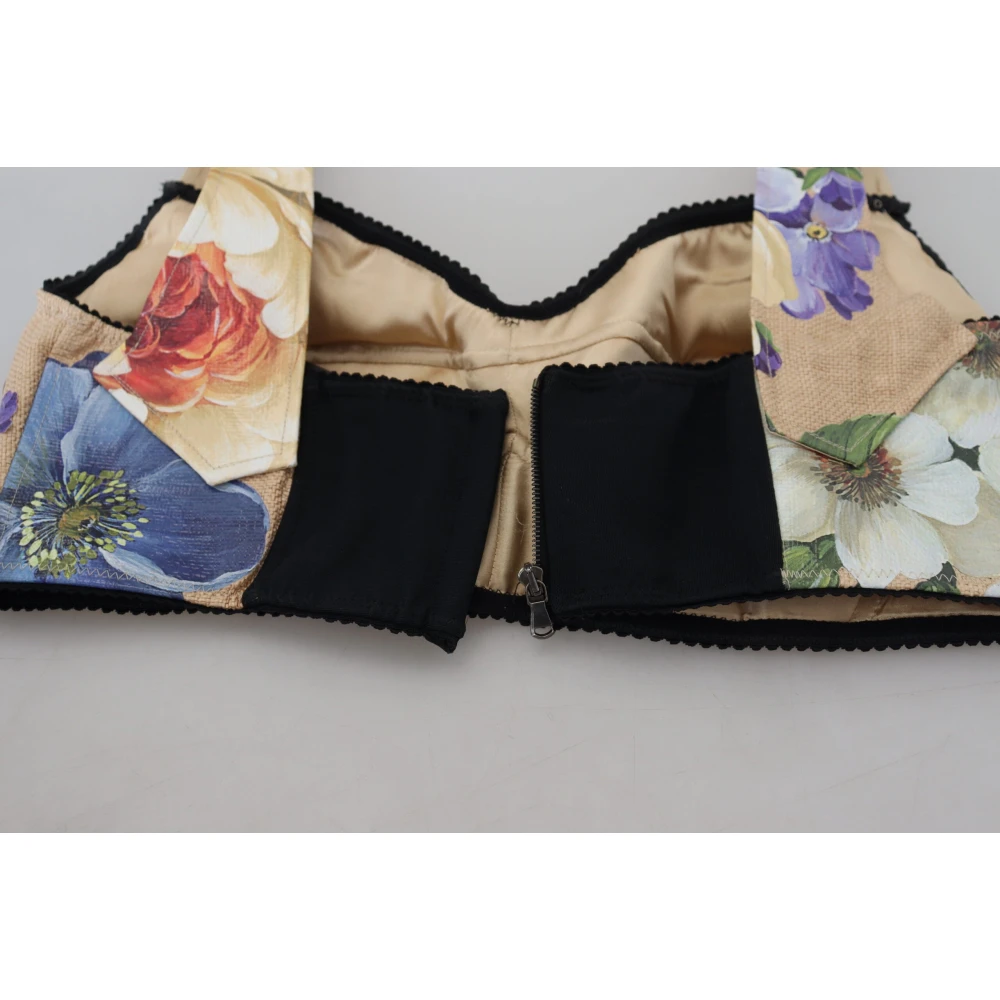 Dolce & Gabbana Bloemen Bustier-Crop-Top met Italiaans vakmanschap Multicolor Dames
