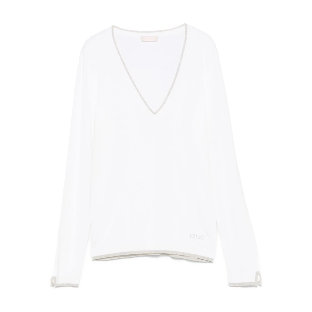 Liu Jo Witte Sweater met Ribboorden White Dames