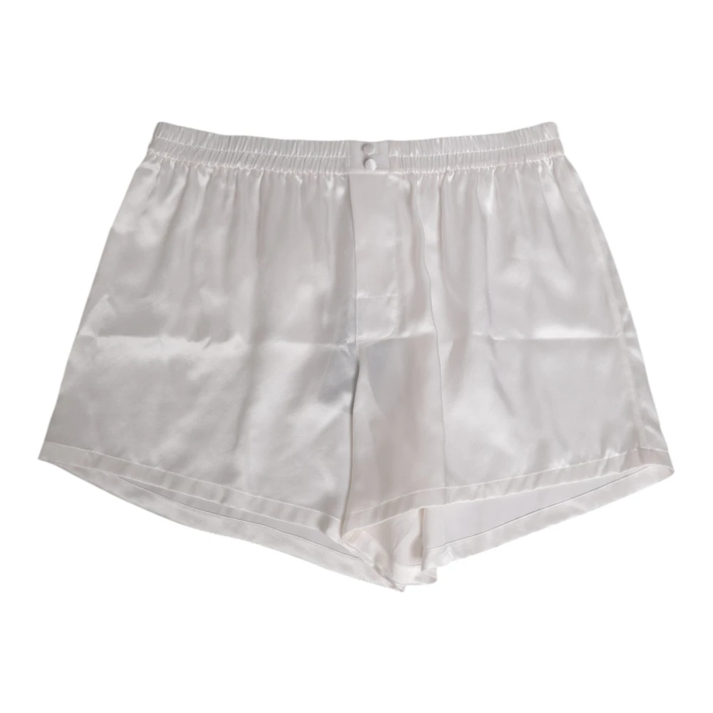 Dolce & Gabbana Women's White Silk Satin Men Boxer Swimwear - Beachwear - S - Swimwear