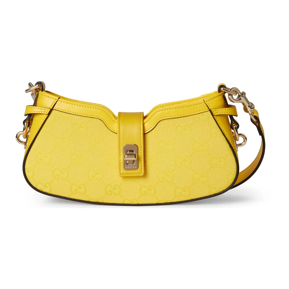 Gucci Yellow Shoulder Bags, Female, One Size, Moon Side Mini Shoulder Bag