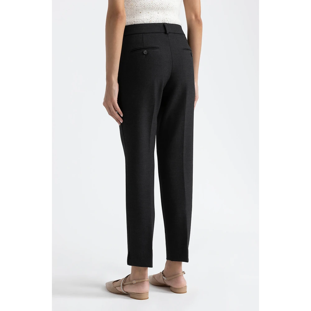 PESERICO Cigaretbroek van tweeweg stretchstof Black Dames
