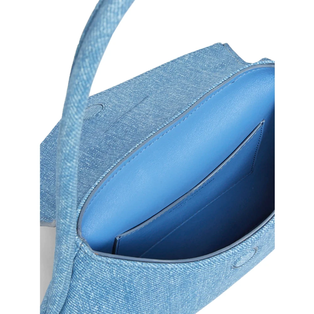 Amina Muaddi Gem Denim Schoudertas Blue Dames