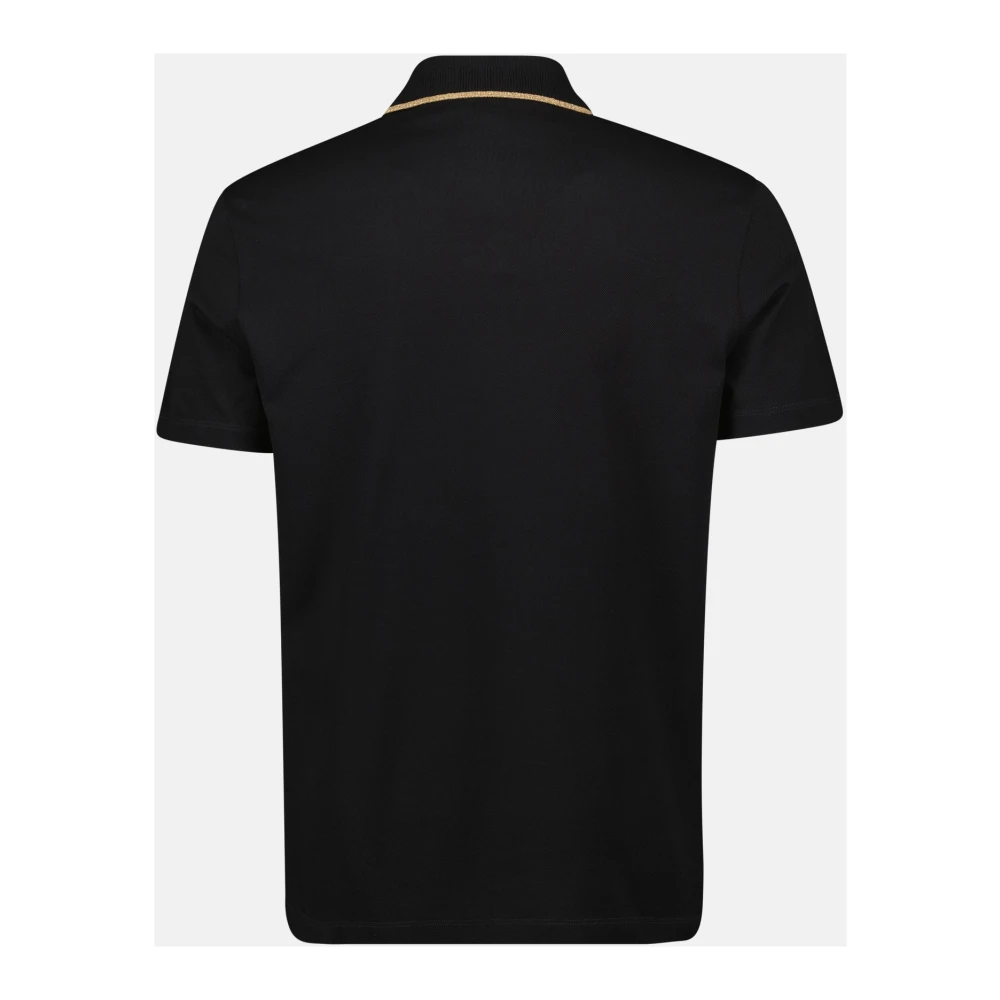 Versace Zwarte Polo met Gouden Afwerking Black Heren