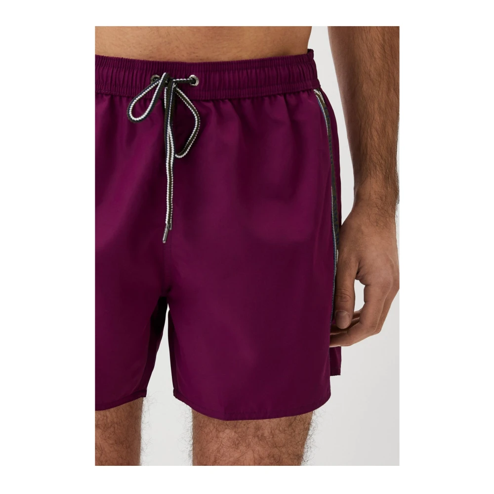Emporio Armani Paarse Logo Band Zwemshorts Purple Heren