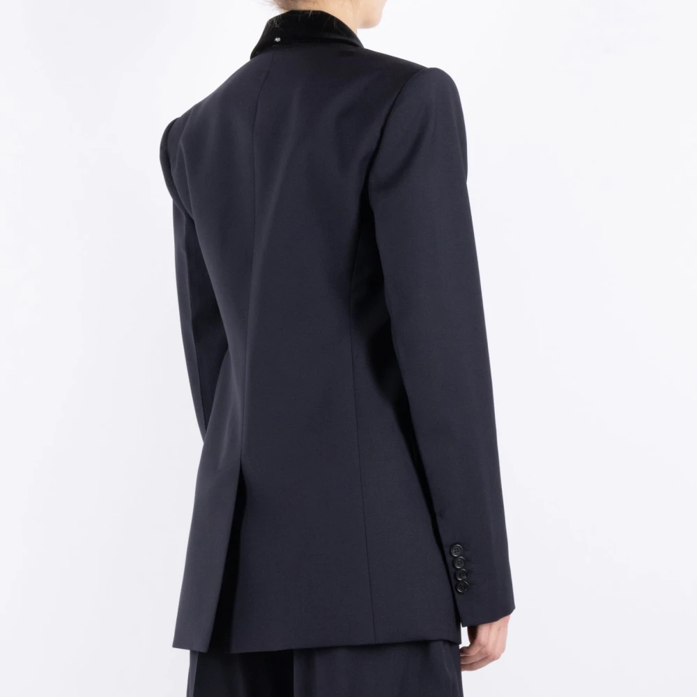 SPORTMAX Blauwe Wollen Jas Blue Dames