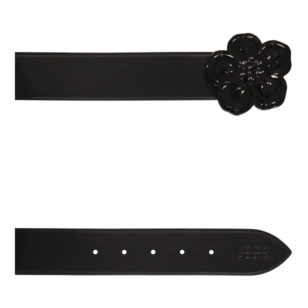 Kenzo Omkeerbare Kalfsleren Riem met Metalen Gesp Black Heren