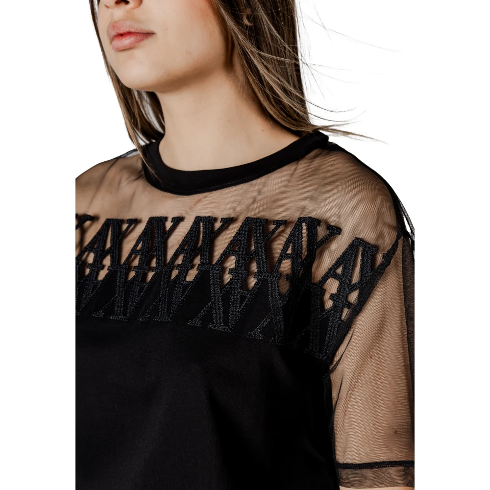 Armani Exchange Korte mouwen katoenen T-shirt collectie Black Dames