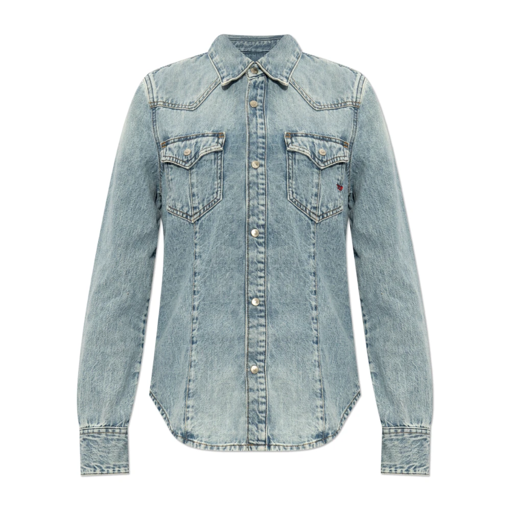 Diesel Denim shirt met twee zakken Blue Dames