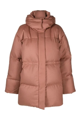 Beige Puffer & Down Ullkappa