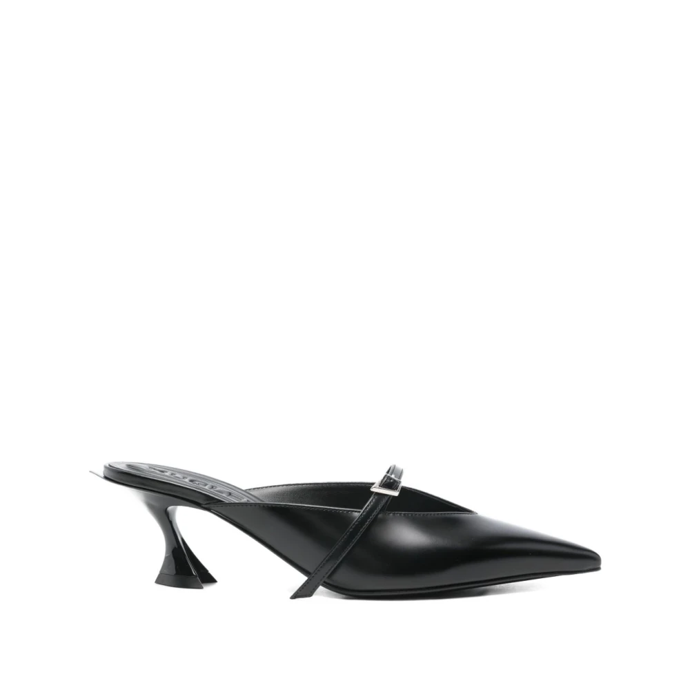 Mugler Kvinno Svart Skor Dam, 39 Eu, Läder, Heeled Mules