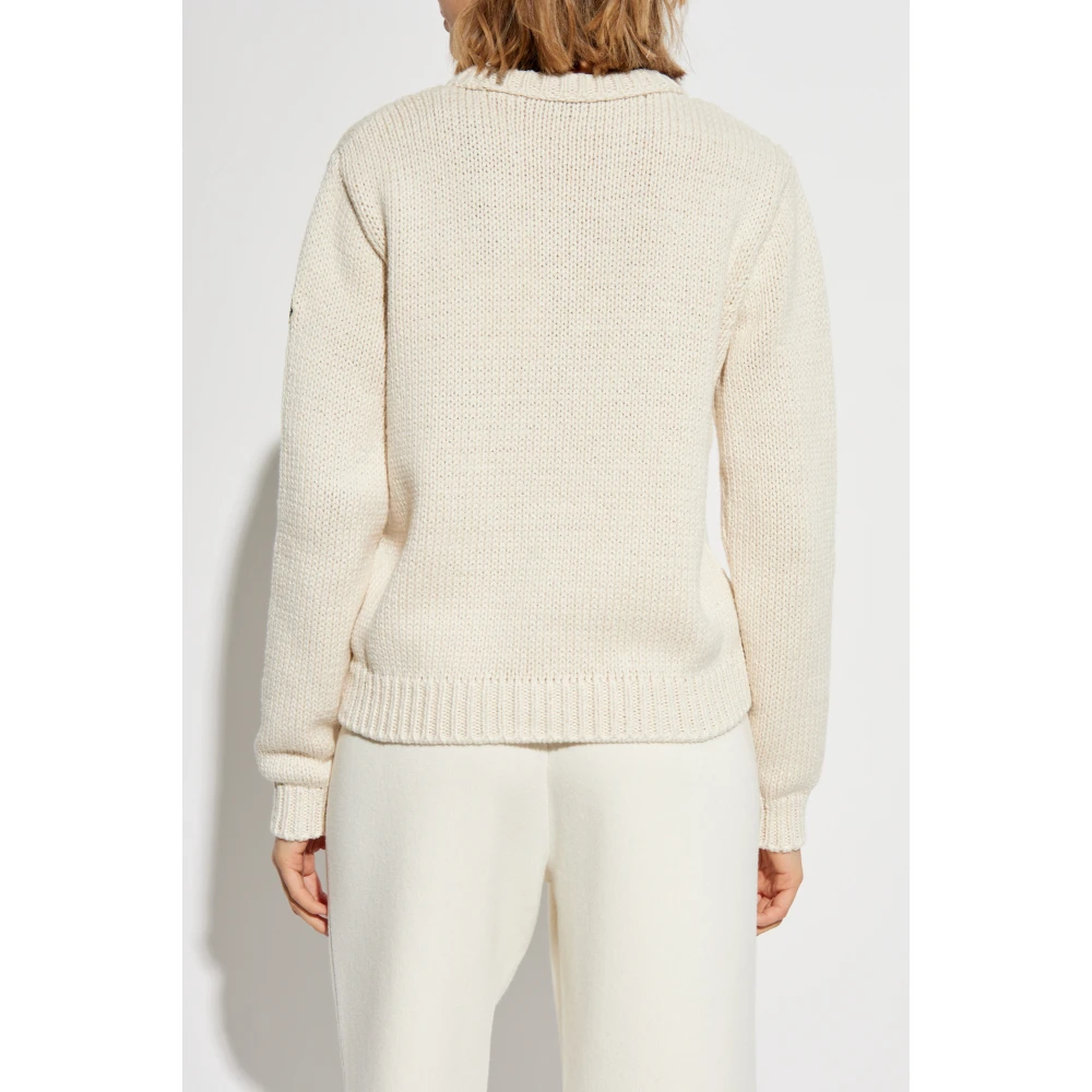 Moncler Trui met borduursel Beige Dames