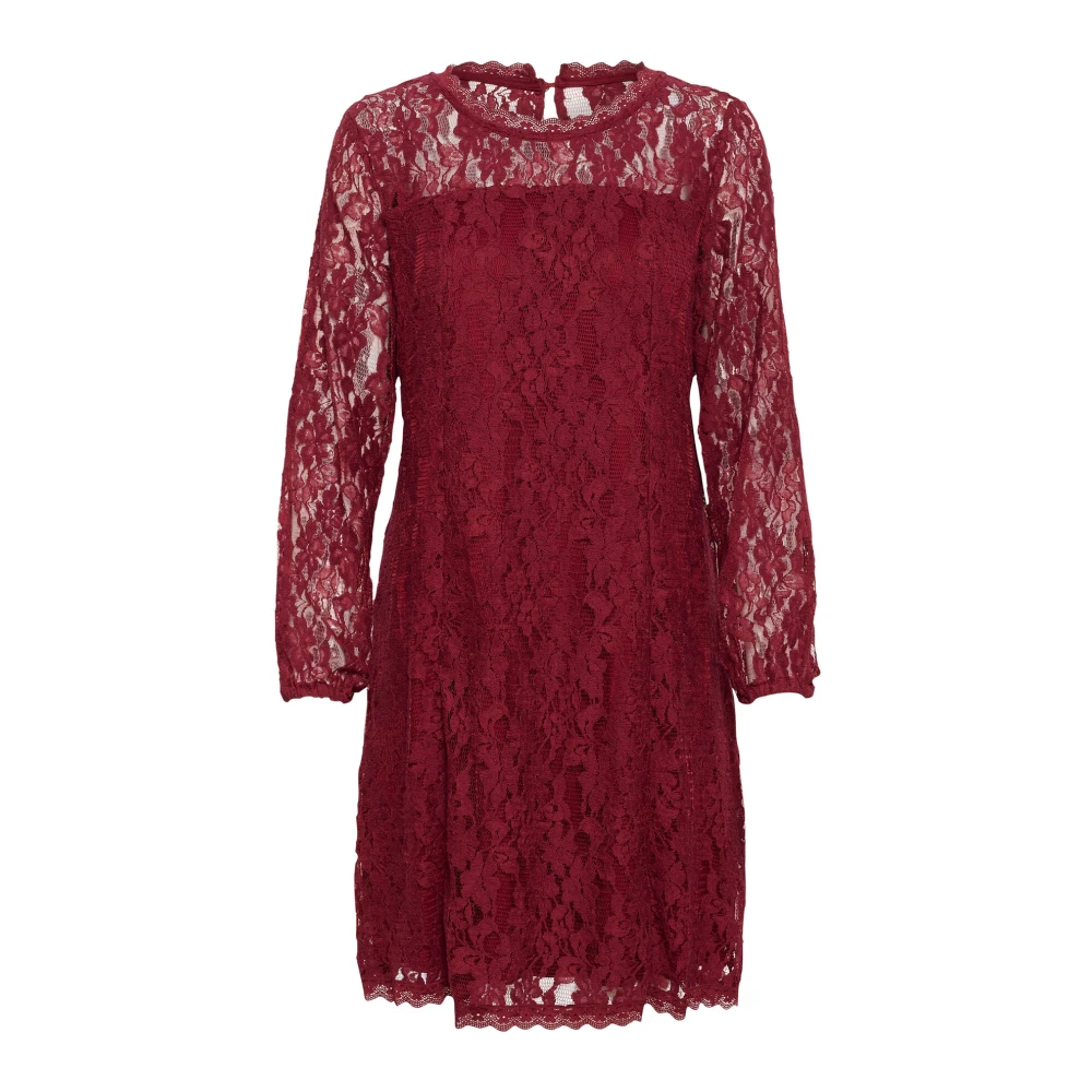 Cream Kanten jurk met pofmouwen Red Dames