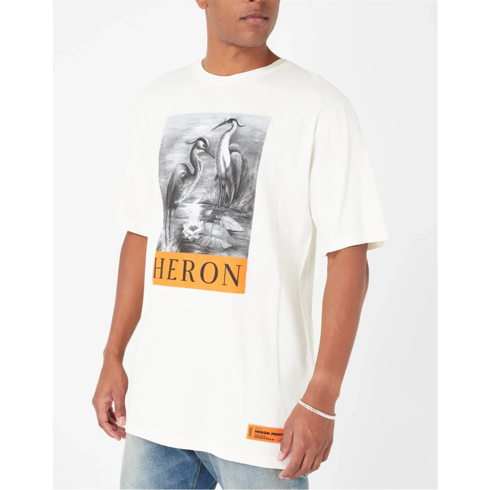 Heron Preston BW Logo Print T-shirt van katoen White Heren