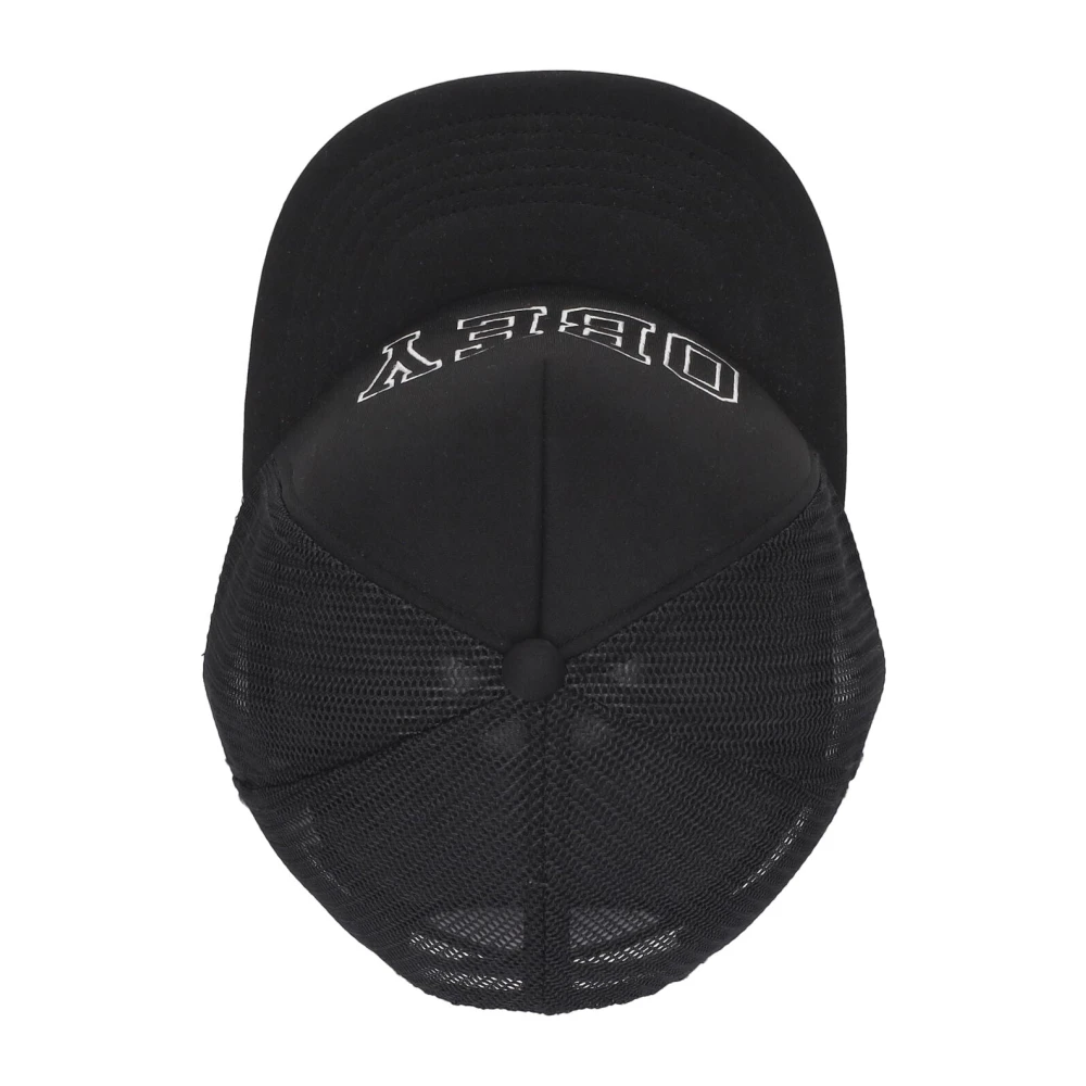 Obey Zwarte truckerpet met gebogen klep Black Heren