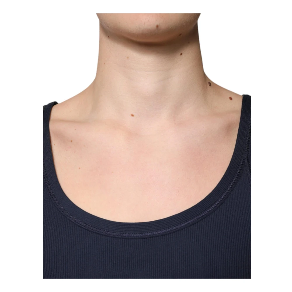 Dolce & Gabbana Donkerblauw Katoenen Tanktop Blue Heren