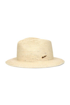 straw-haeklet-hat-med-metal-logo