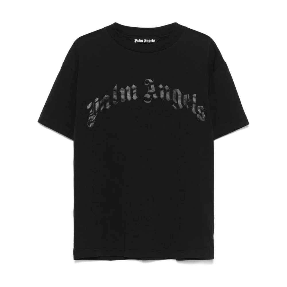 Palm Angels Zwarte Crew Neck T-shirts en Polos Black Heren