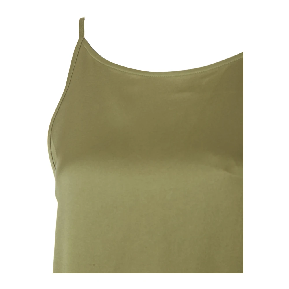 drykorn Satin Top met Dunne Bandjes Green Dames
