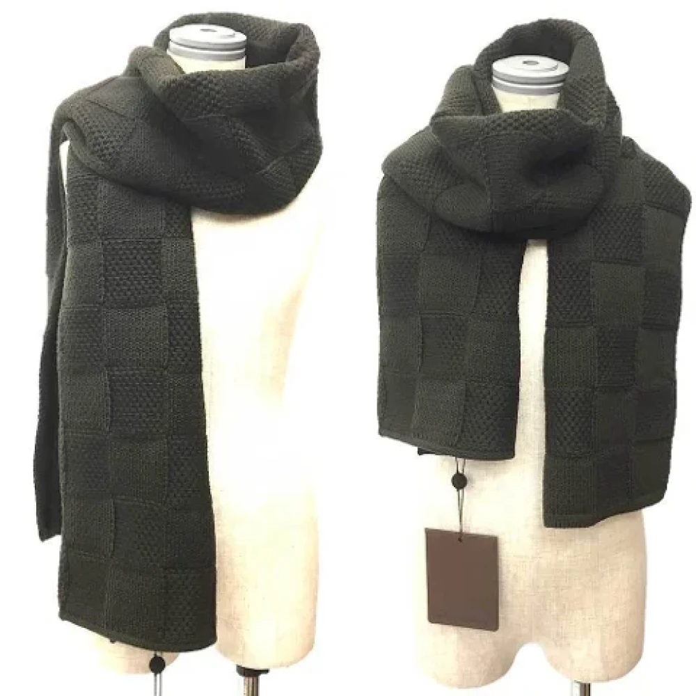 Louis Vuitton Vintage Pre-owned Wool scarves Green Dames