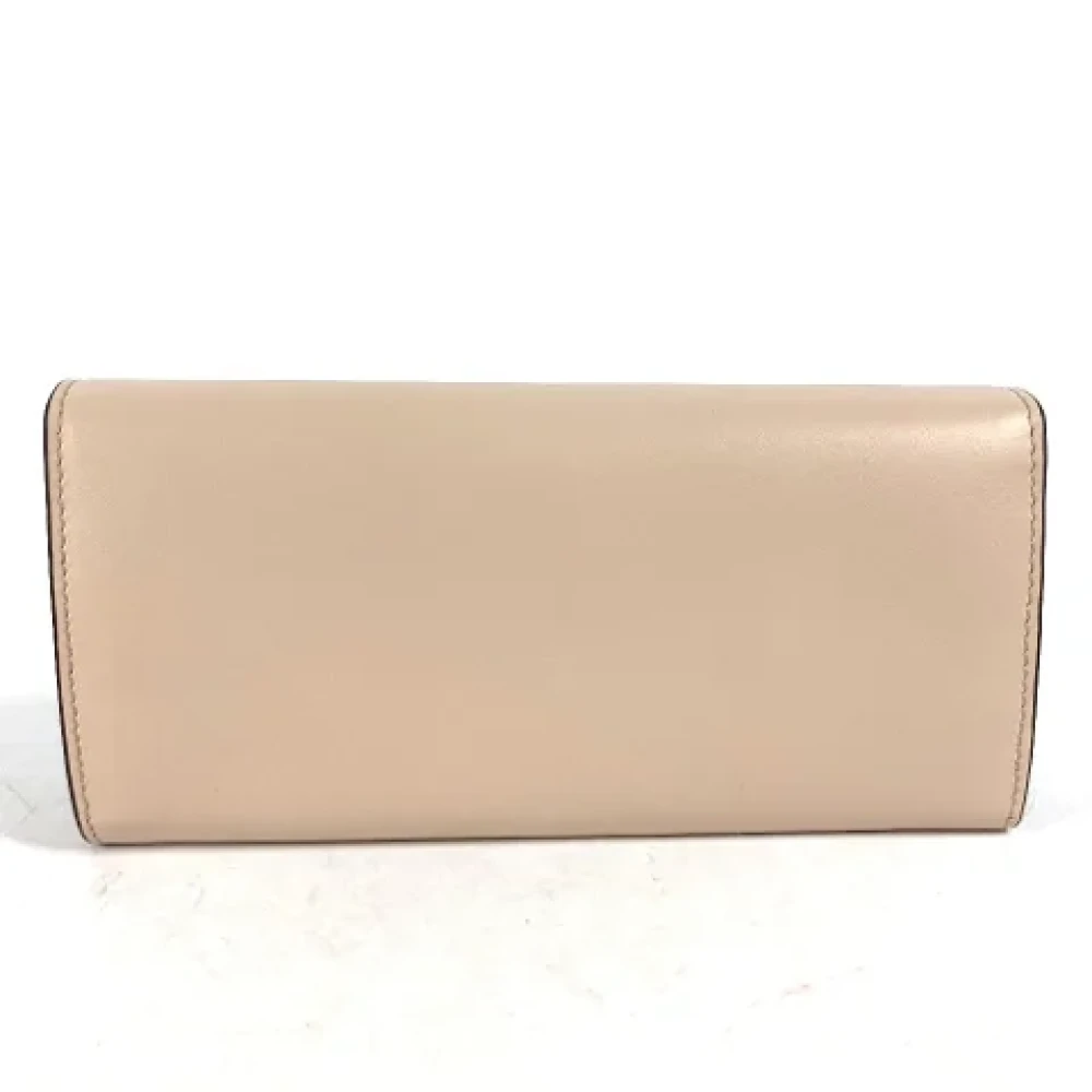 Fendi Vintage Pre-owned Leather wallets Beige Dames