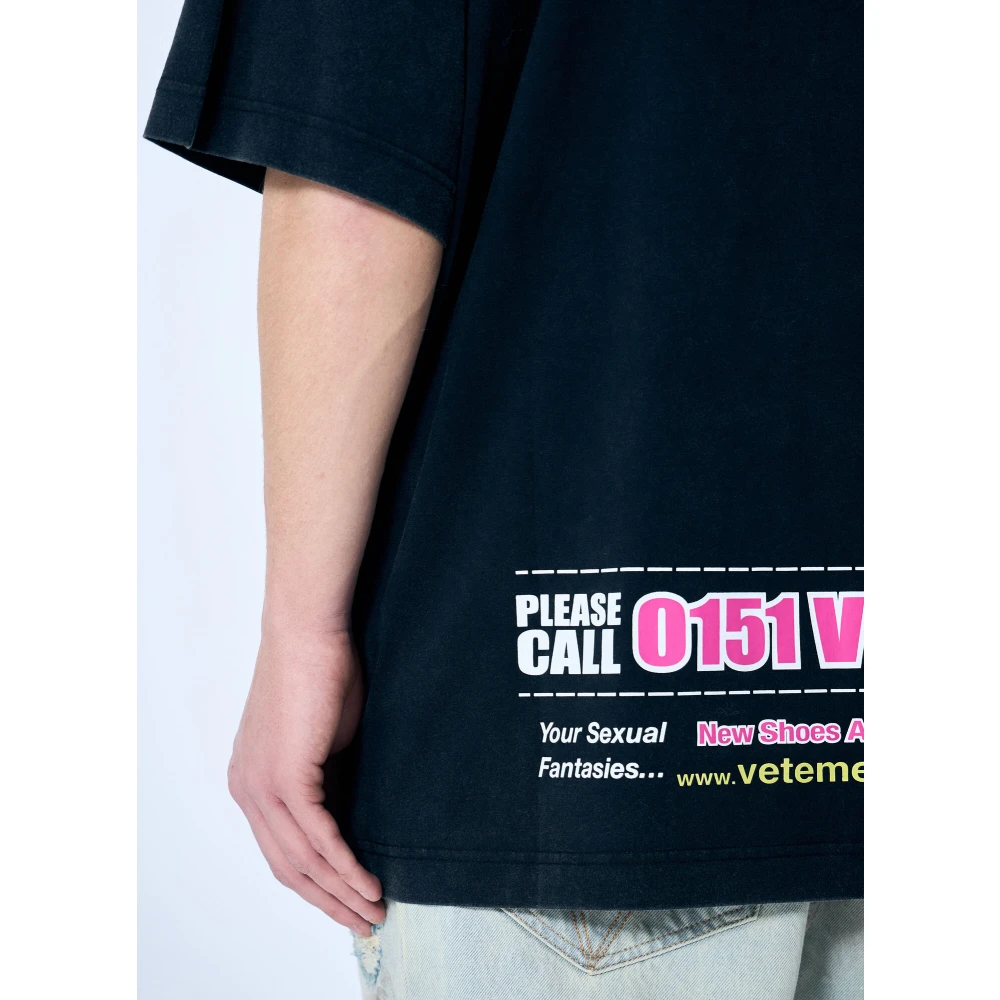 Vetements Grafische Print Oversized T-shirt Katoenen Jersey Black Heren