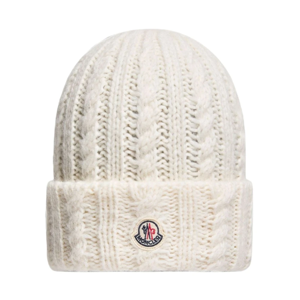 Moncler , Accessories, Female, White, One Size, Cable Knit Beanie
