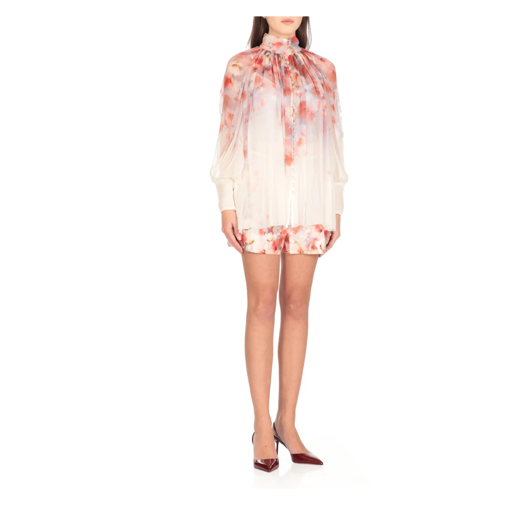 Zimmermann Bloemenpatroon hoge hals blouse Multicolor Dames
