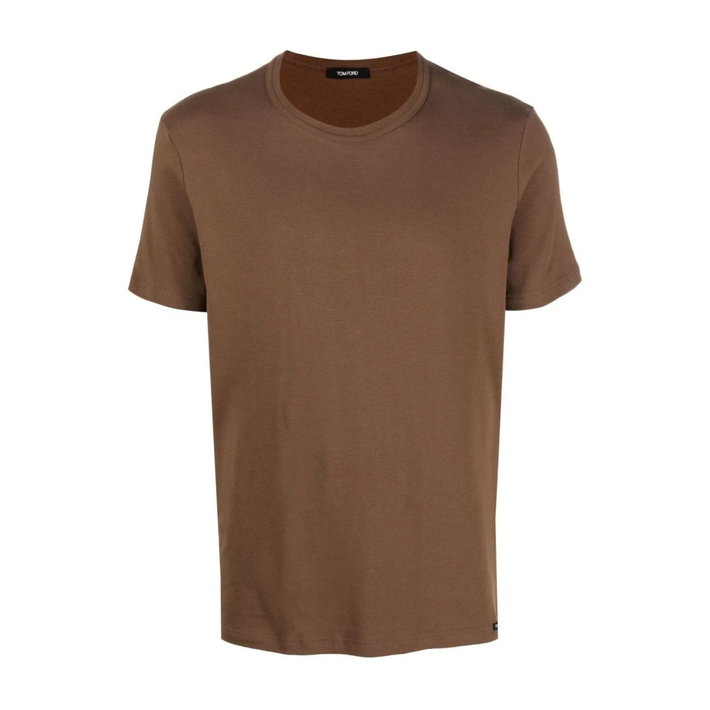Tom Ford Bruine Katoenen Stretch T-Shirt Brown Heren