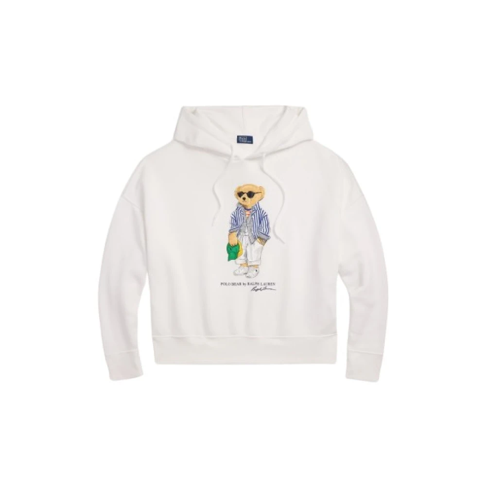 Polo Ralph Lauren Stijlvolle hoodie met Polo Bear ontwerp White Dames