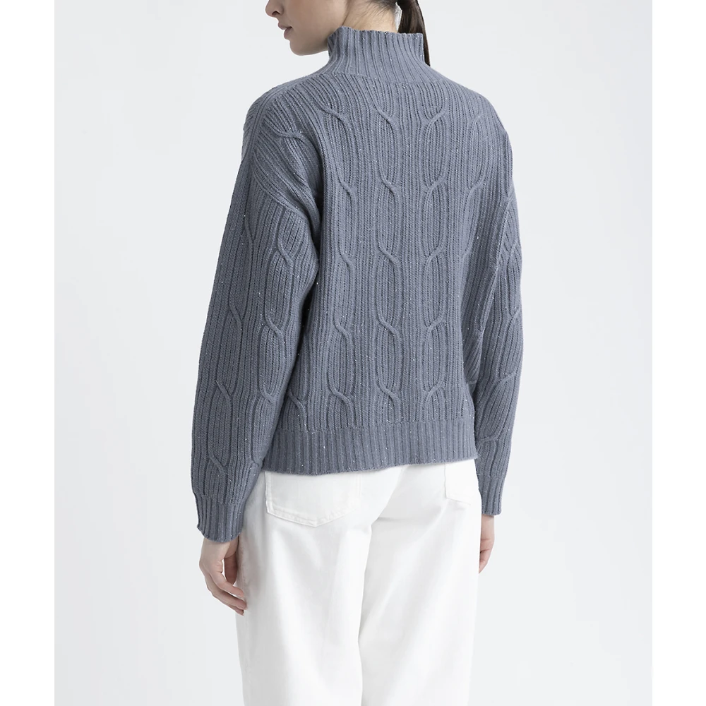 PESERICO Wol zijde kasjmier trui Gray Dames