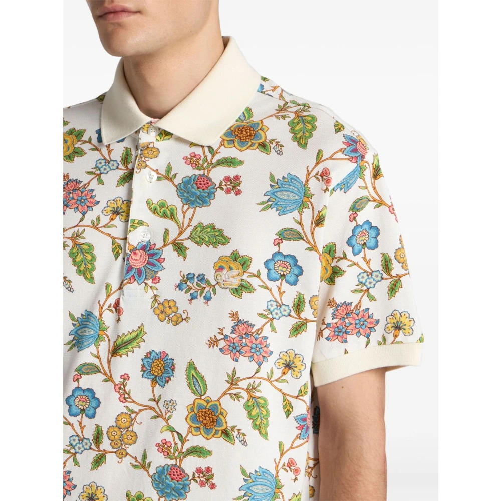 ETRO Bloemen Polo Shirt Korte Mouw Multicolor Heren