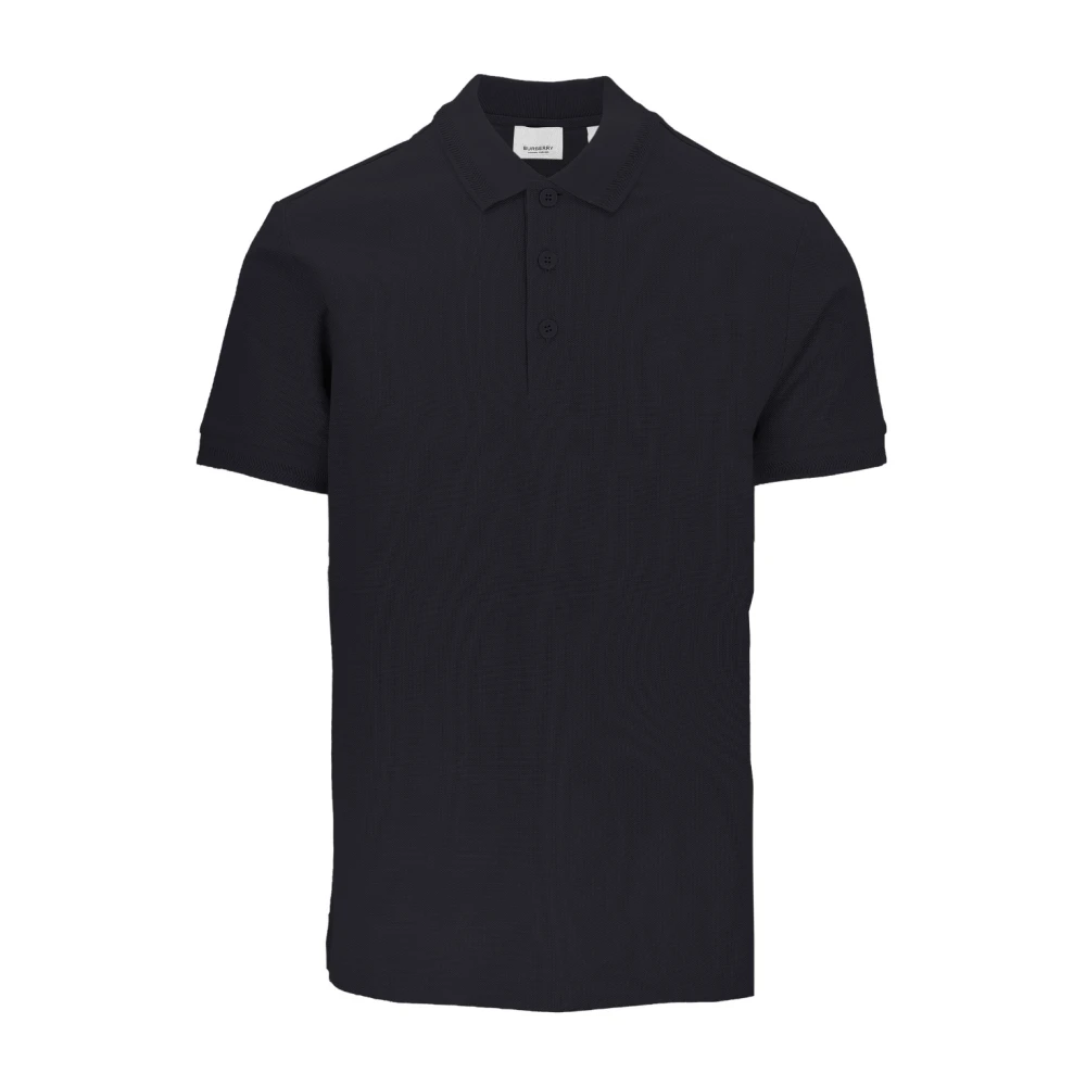 Burberry Klassieke korte mouw katoenen poloshirt Black Heren