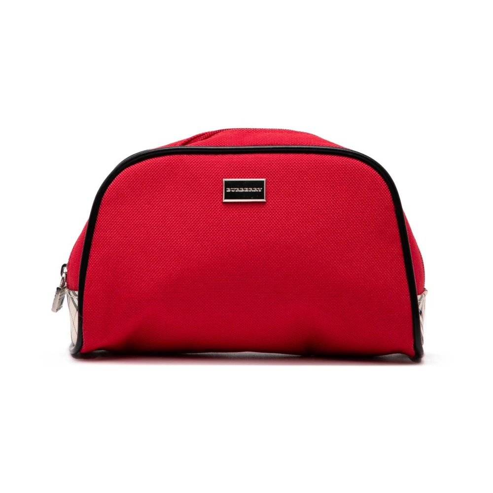 Burberry Vintage Women's Red Pre-Owned Cosmetic Pouch