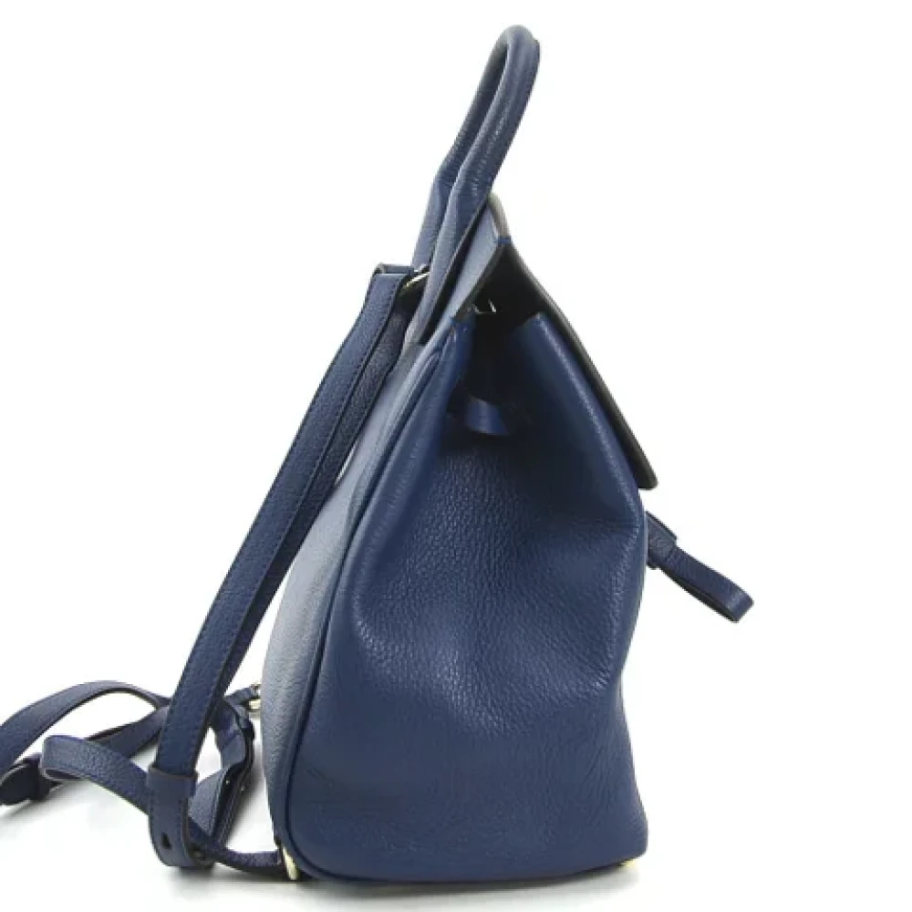 Salvatore Ferragamo Pre-owned Leather backpacks Blue Dames