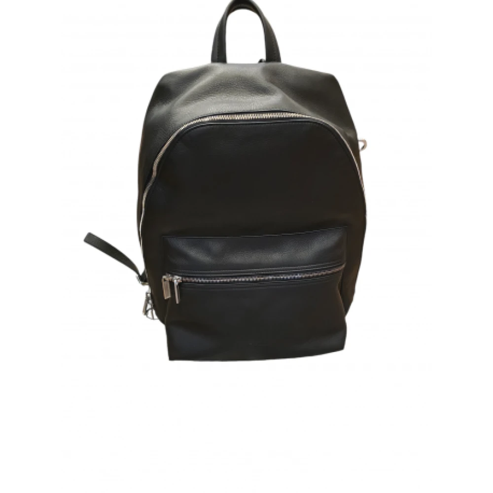 Rick Owens Glad Leren Rugzak met Ritsvakken Black Unisex