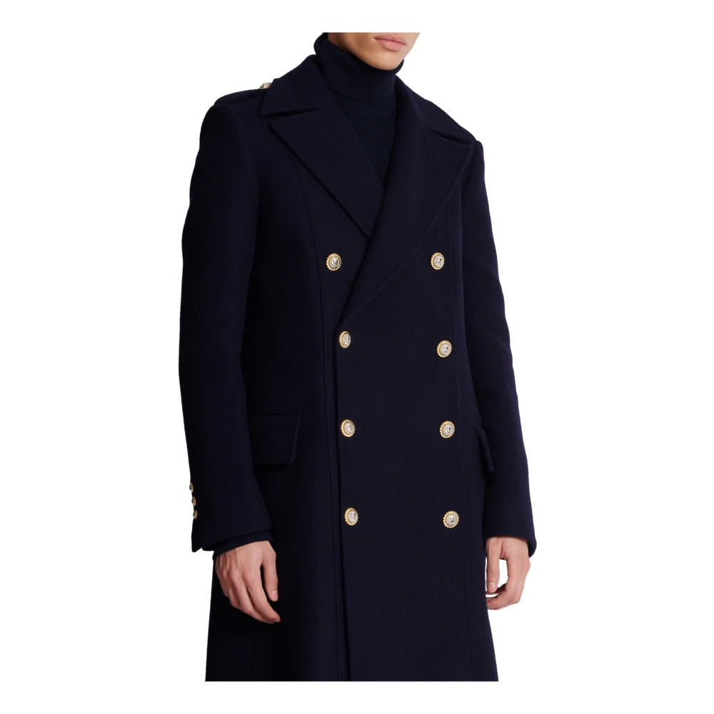 Balmain Jas van gevilt dubbelzijdig wol Blue Heren