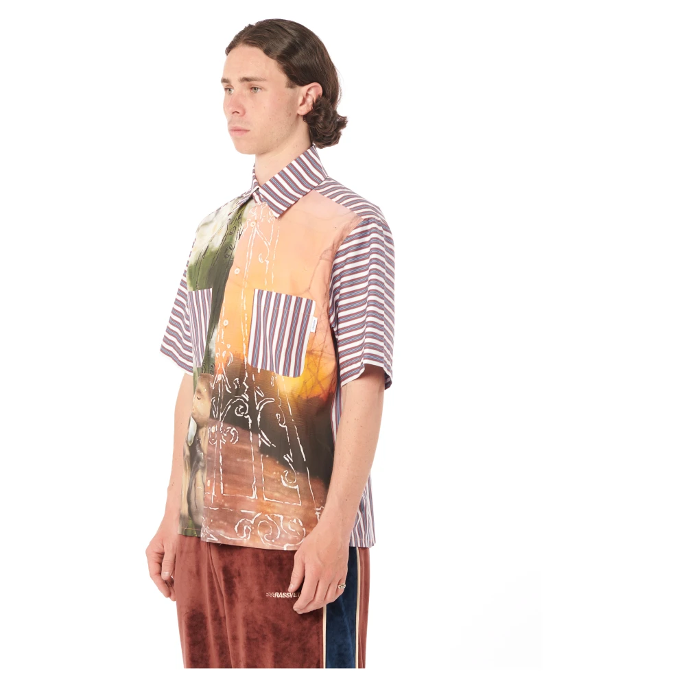 Rassvet Gestreept korte mouwen geweven overhemd Multicolor Heren