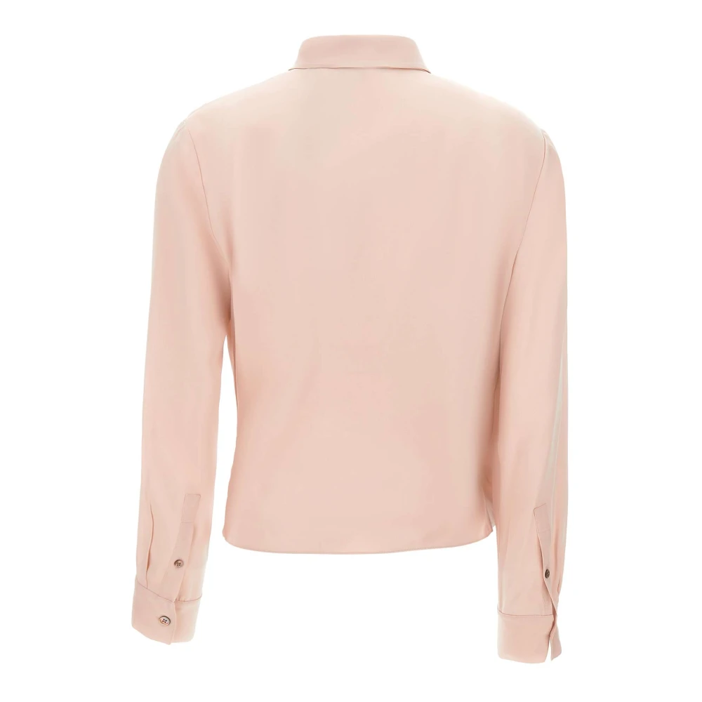 Theory Zijden Blouse Roze Wrap Stijl Pink Dames