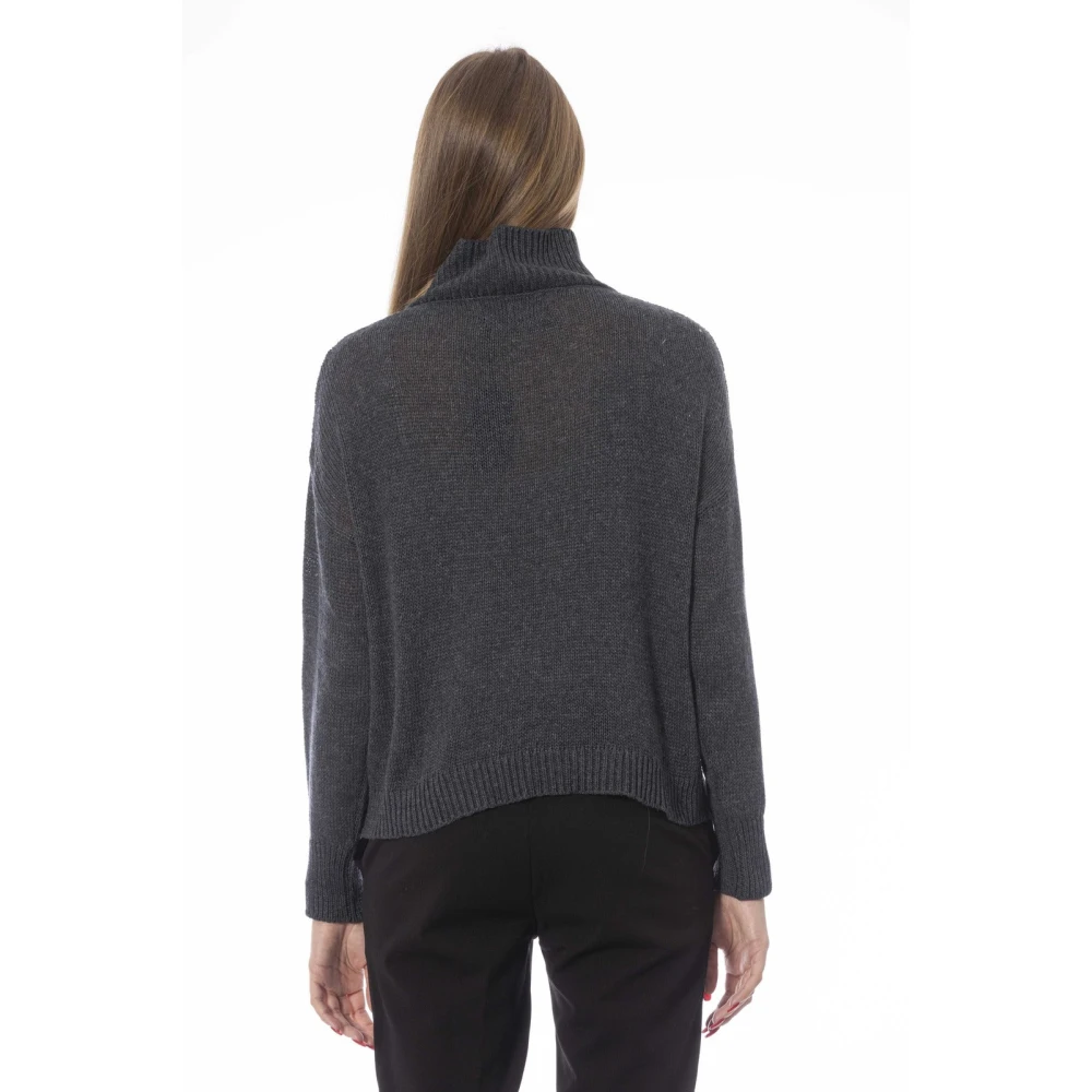 Baldinini Vulcano Neck Trui met Lange Mouwen Gray Dames