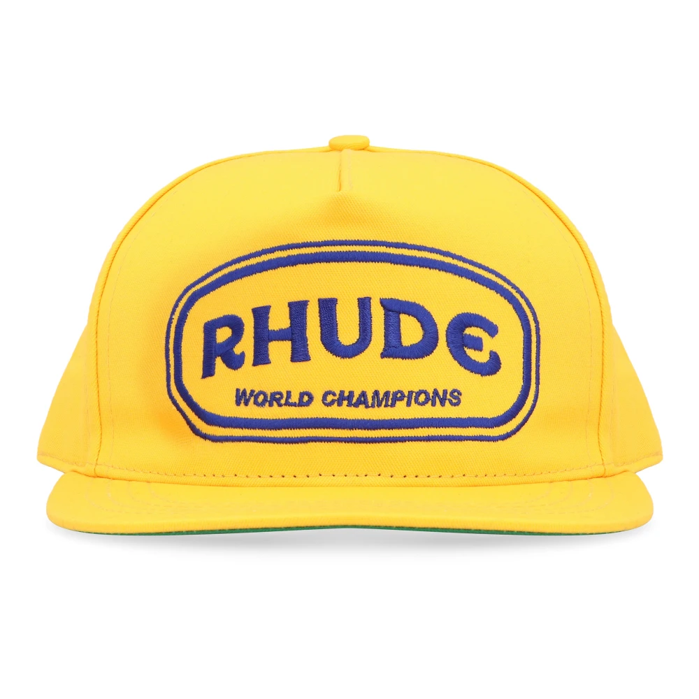 Rhude Baseballpet met Platte Klep Yellow Heren