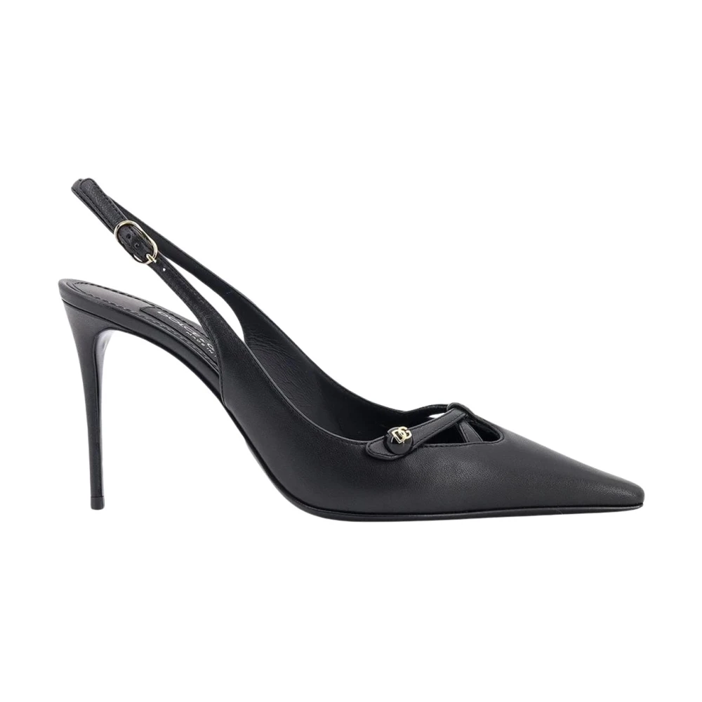 Dolce & Gabbana Women's Black Leather Slingback Heels