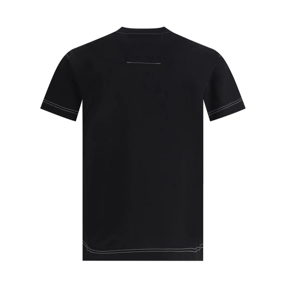 Givenchy Geribbelde Crew Neck Logo Patch T-Shirt Black Heren