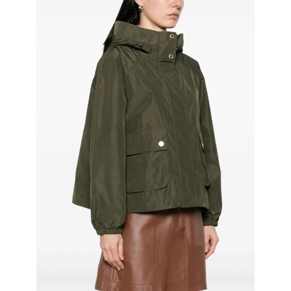 Barbour Groene Utility Jas met Trekkoord Taille Green Dames