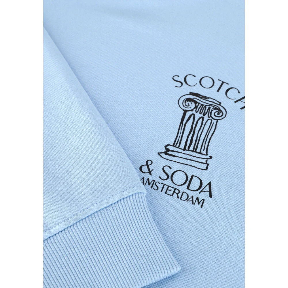 Scotch & Soda Blauw Front Artwork Relaxed Fit Sweatshirt Blue Heren
