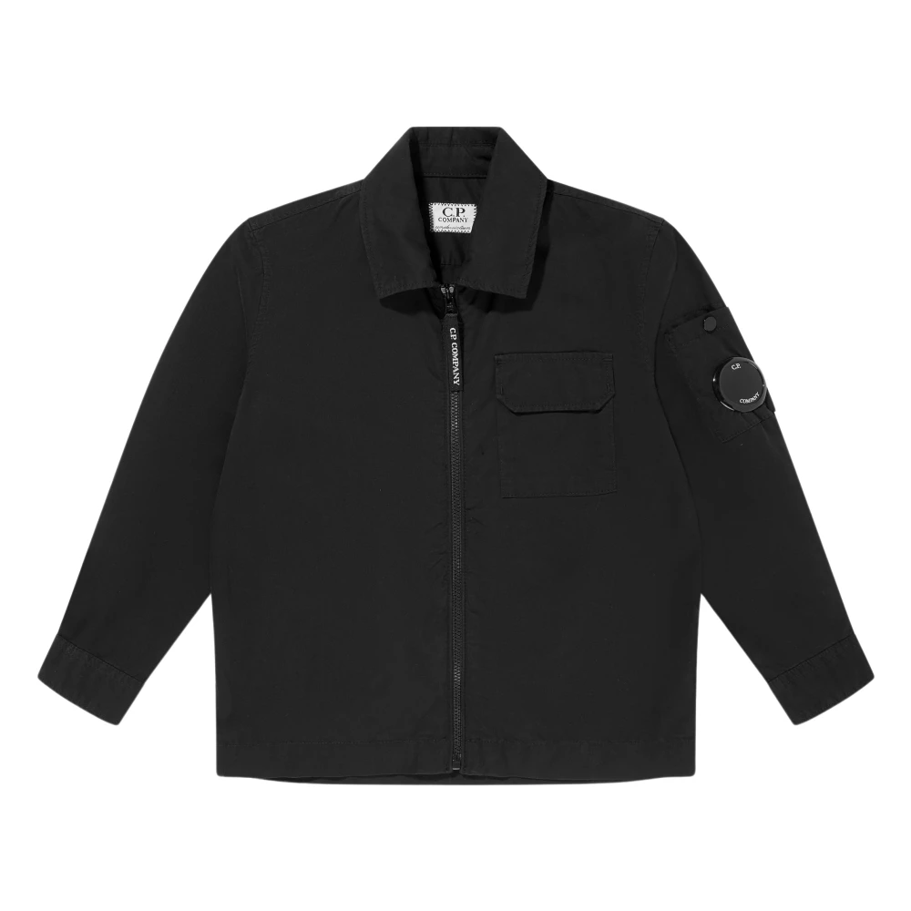 C.p. Company , Light Jackets, Male, Black, 14 Y, Cotton Pocket Shirt