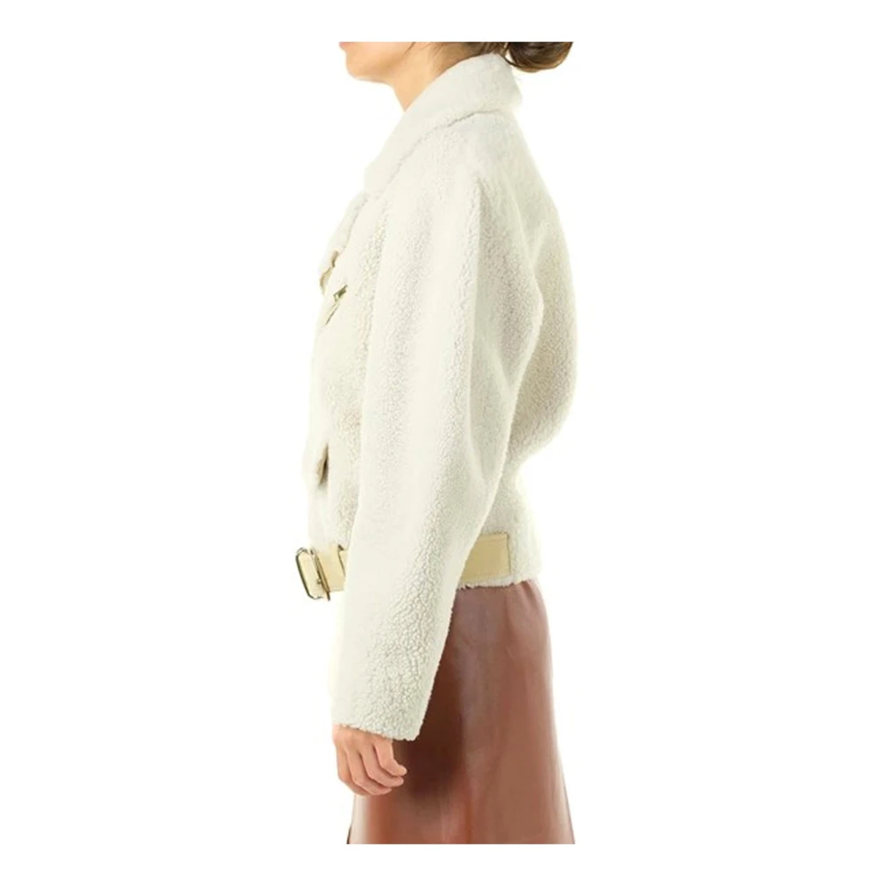Chloé Nep Bontjas met Leren Details Beige Dames