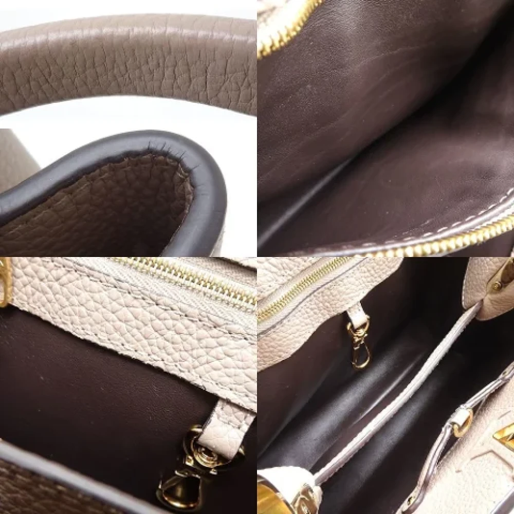 Louis Vuitton Vintage Pre-owned Leather handbags Gray Dames