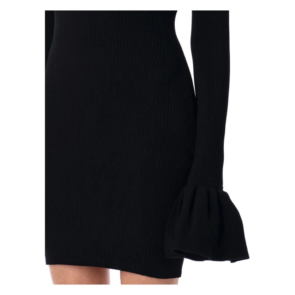 Rotate Birger Christensen Gebreide Mini Jurk met Cut-Out Black Dames